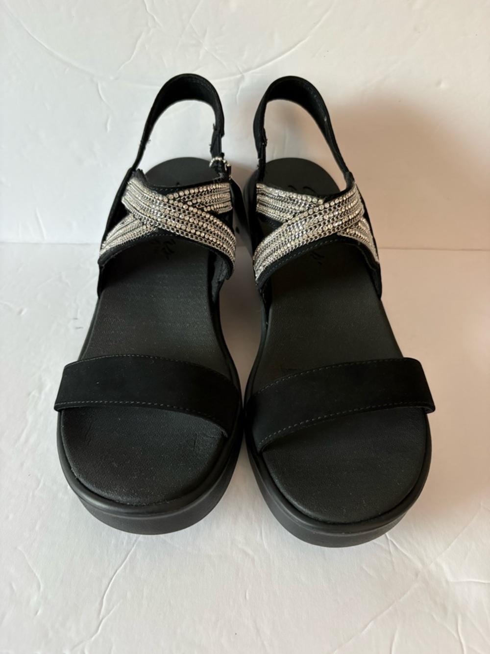 Skechers Size 10 Black Wedge Rumble On Dreamy Days Sandals SN33218 New